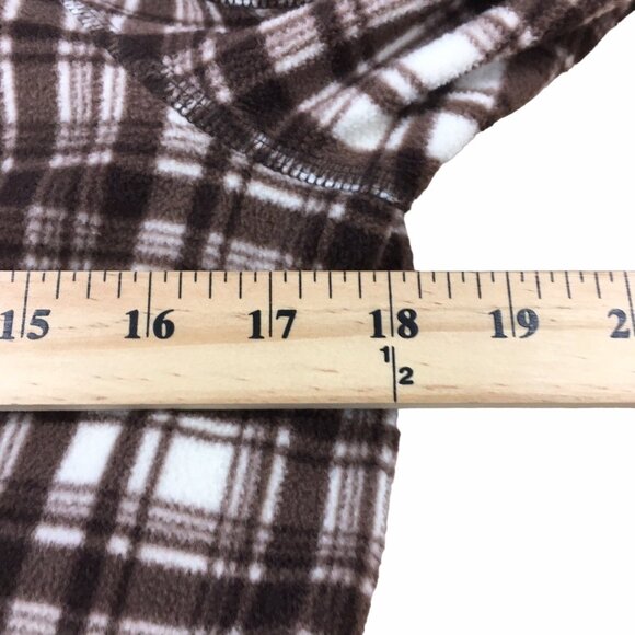The North Face Quarter Zip Sweatshirt Pullover Fleece Women Medium Brown Plaid - Picture 4 of 13